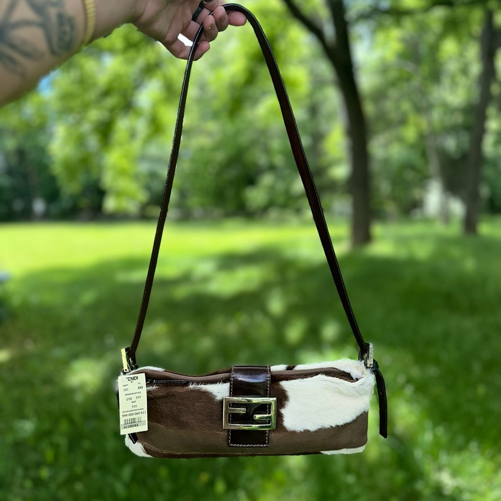 VTG Deadstock Fendi Calfhair Leather Baguette Bag